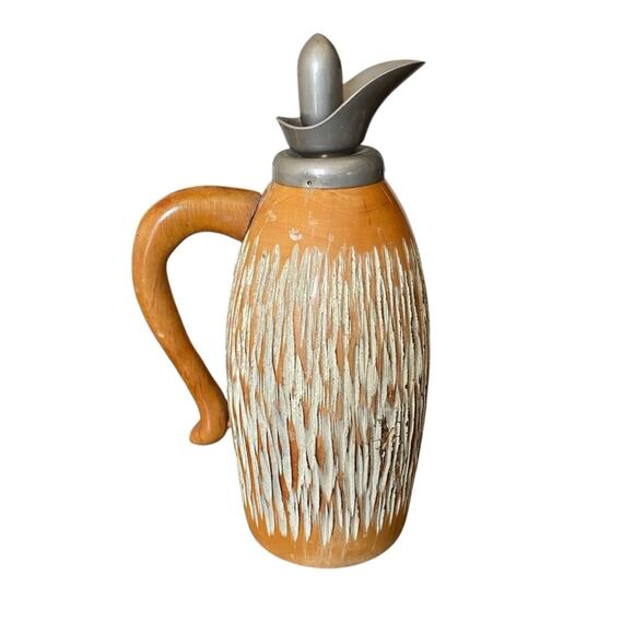 Vintage Macabo Aldo Tura Italian Wood Carved Thermos - Picture 5 of 9